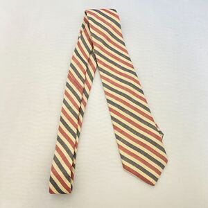 #5934 Halston Red Blue and Gold Striped Mens Necktie, Tie